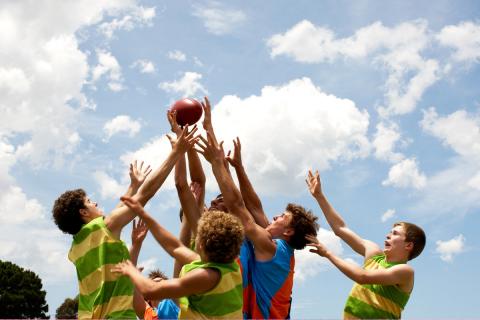 Boys playing sport