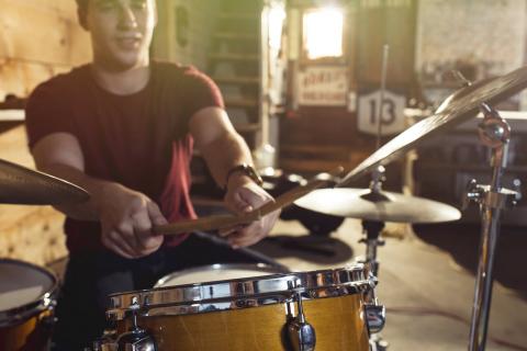 A drummer playing the drums