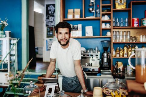 A coffee shop worker