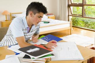 A student studying