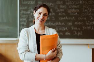 A teacher in a classroom